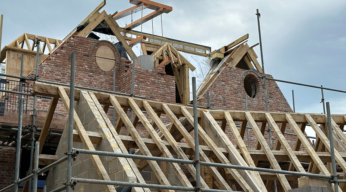 Brick house construction